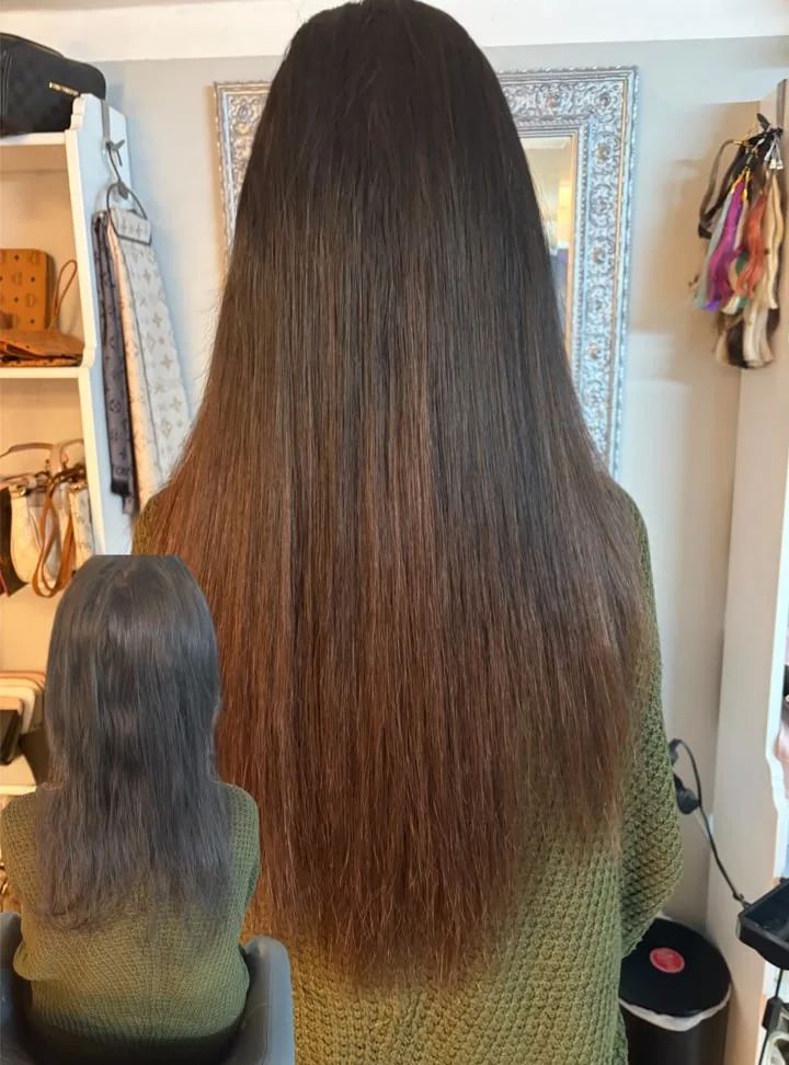 Lange Haare durch Haarverlängerung