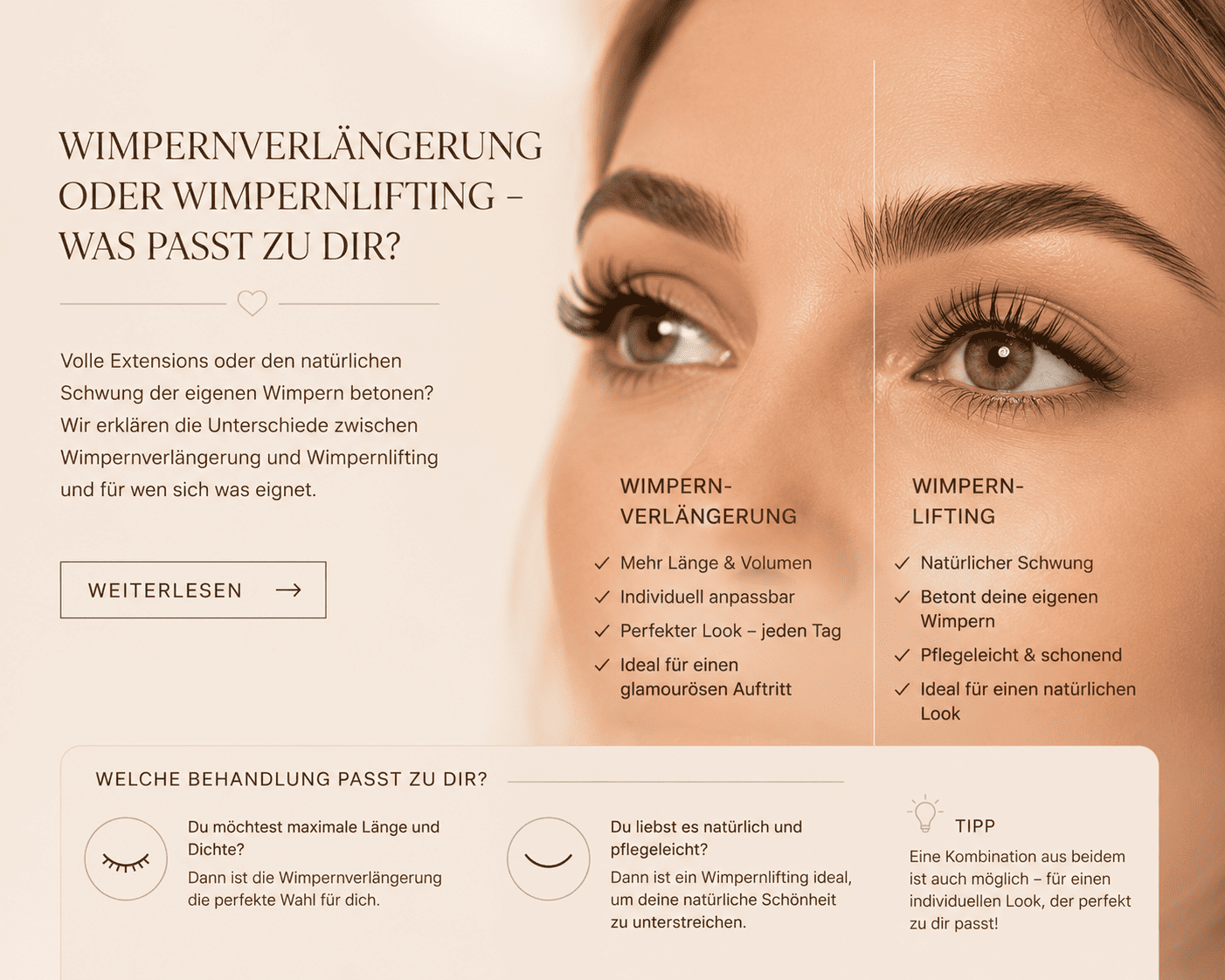 Wimpernverlängerung oder Wimpernlifting, was passt zu dir?